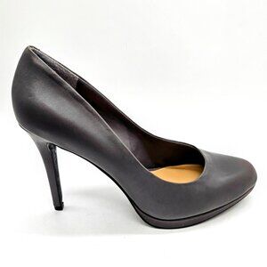 Blecker & Bond Cester Gray Platform Leather Pump Dressy Business Career Size 8.5